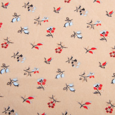 Тканина плательна креп 150 см 110 г/м2 легка, для платтів, спідниць, штанів, аксесуарів квіточки беж