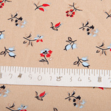 Тканина плательна креп 150 см 110 г/м2 легка, для платтів, спідниць, штанів, аксесуарів квіточки беж