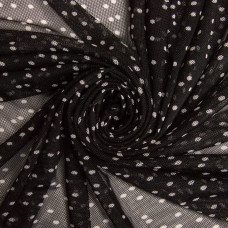 Тканина сітка стрейч 65 г/м2 140 см у горошок