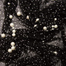 Тканина сітка стрейч 65 г/м2 140 см у горошок