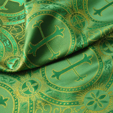 Тканина парча церковна 140 г/м2 зелена