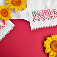 Рушник серветка з українським орнаментом IDEIA 40x140 см з мереживом