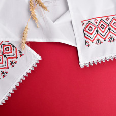 Рушник серветка з українським орнаментом IDEIA 40x140 см з мереживом