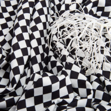 Тканина плательна штапель віскоза 145 см 90 г/м2 для суконь, спідниць, штанів, комбінезонів, дитячого одягу шахи