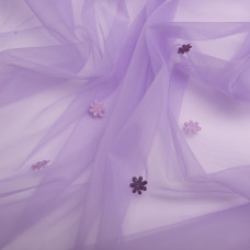 Тканина фатин євро 300 см 15 г/м2 легка декоративна для суконь, костюмів, декору V-H20 бузок