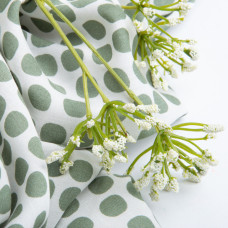 Тканина плательна штапель віскоза 145 см 90 г/м2 для суконь, спідниць, штанів, комбінезонів, дитячого одягу горохи