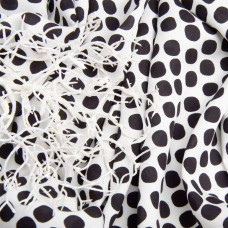 Тканина плательна штапель віскоза 145 см 90 г/м2 для суконь, спідниць, штанів, комбінезонів, дитячого одягу горохи