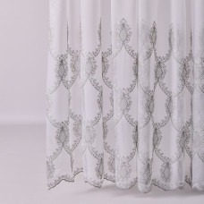 Тканина тюль бамбук з вишивкою Lador, 300 см, 59 г/м2, тюлева тканина, тканина для тюлю, гардини, тканина гардинна