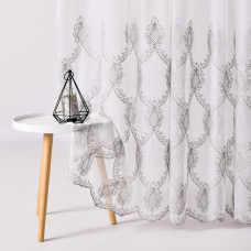 Тканина тюль бамбук з вишивкою Lador, 300 см, 59 г/м2, тюлева тканина, тканина для тюлю, гардини, тканина гардинна