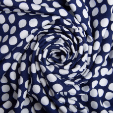 Тканина плательна штапель віскоза 145 см 90 г/м2 для суконь, спідниць, штанів, комбінезонів, дитячого одягу горохи