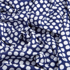 Тканина плательна штапель віскоза 145 см 90 г/м2 для суконь, спідниць, штанів, комбінезонів, дитячого одягу горохи