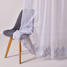 Тканина тюль бамбук з вишивкою Венеція, 315 см, 58 г/м2, тюлева тканина, тканина для тюлю, гардини, тканина