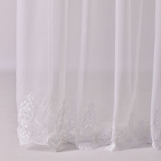 Тканина тюль бамбук з вишивкою Катерина, 310 см, 58 г/м2, тюлева тканина, тканина для тюлю, гардини, тканина