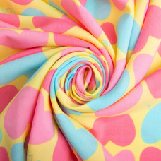 Тканина плательна штапель віскоза 145 см 90 г/м2 для суконь, спідниць, штанів, комбінезонів, дитячого одягу LOVE
