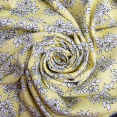 Тканина плательна штапель твіл Ромашка 160 г/м2 145 см для суконь, блуз, літніх штанів і аксесуарів жовта