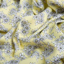 Тканина плательна штапель твіл Ромашка 160 г/м2 145 см для суконь, блуз, літніх штанів і аксесуарів жовта