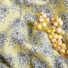 Тканина плательна штапель твіл Ромашка 160 г/м2 145 см для суконь, блуз, літніх штанів і аксесуарів жовта