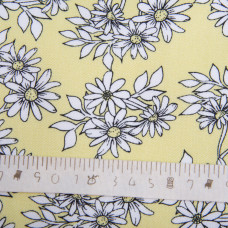 Тканина плательна штапель твіл Ромашка 160 г/м2 145 см для суконь, блуз, літніх штанів і аксесуарів жовта