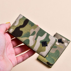 Набір шевронів 2 шт. на липучці погони ВСУ звання Молодший Лейтенант мультикам 5х10 см