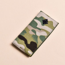 Набір шевронів 2 шт. на липучці погони ВСУ звання Молодший Лейтенант мультикам 5х10 см