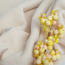 Тканина фліс преміум Тедді 140 см 360 г/м2 для кофт, спортивних костюмів, флісовок крем