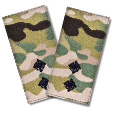 Набір шевронів 2 шт. на липучці погон звання ЗСУ Лейтенант мультикам 5х10 см вишитий патч шеврон