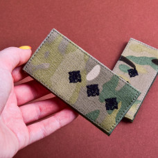 Набір шевронів 2 шт. на липучці погон звання ЗСУ Старший лейтенант мультикам 5х10 см вишитий патч нашивка