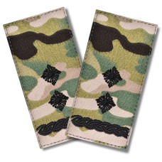 Набір шевронів 2 шт. на липучці звання Підполковник на мультикамі 5х10 см, вишитий патч нашивка шеврон