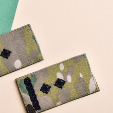 Набір шевронів 2 шт. на липучці звання Підполковник на мультикамі 5х10 см, вишитий патч нашивка шеврон