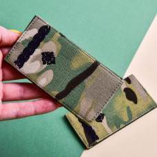 Набір шевронів 2 шт. на липучці погон звання ЗСУ Майор на мультикамі 5х10 см вишитий патч нашивка шеврон