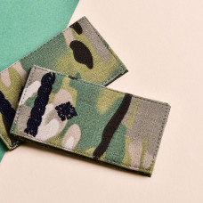 Набір шевронів 2 шт. на липучці погон звання ЗСУ Майор на мультикамі 5х10 см вишитий патч нашивка шеврон