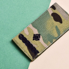 Набір шевронів 2 шт. на липучці погон звання ЗСУ Майор на мультикамі 5х10 см вишитий патч нашивка шеврон