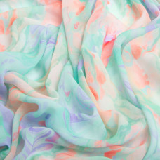 Тканина шифон мікро плательна легка повітряна 55 г/м2 140 см для суконь, спідниць, блуз, аксесуарів салат
