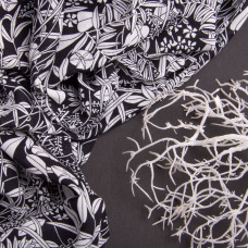 Тканина шифон плательна легка повітряна стрейч 110 г/м2 150 см для суконь, спідниць, блуз, аксесуарів флора