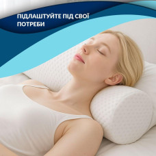 Подушка валик ортопедична ErgoRoll IDEIA 40х15х15 см з наволочкою з ефектом пам'яті для підтримки шиї