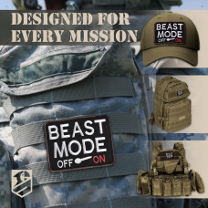 Набір шевронів 2 шт Beast Mode 9 × 7 см, вишитий патч нашивка шеврон