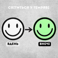 Набір патчів Смайли 9 шт., що світяться в темряві, вишиті нашивки 3 см на липучці, шеврон, патч