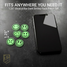 Набір патчів Смайли 9 шт., що світяться в темряві, вишиті нашивки 3 см на липучці, шеврон, патч