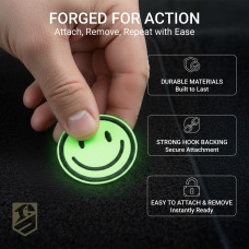 Набір патчів Смайли 9 шт., що світяться в темряві, вишиті нашивки 3 см на липучці, шеврон, патч