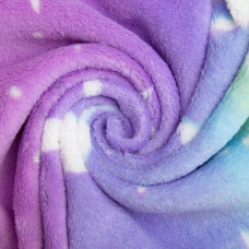 Тканина махрова Велсофт 140 см 280 г/м2 для халатів, піжам, пледів і покривал супер м'яка єдиноріг веселка