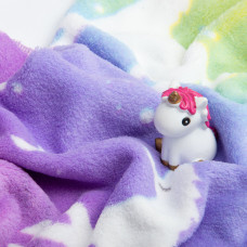 Тканина махрова Велсофт 140 см 280 г/м2 для халатів, піжам, пледів і покривал супер м'яка єдиноріг веселка