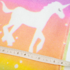 Тканина махрова Велсофт 140 см 280 г/м2 для халатів, піжам, пледів і покривал супер м'яка єдиноріг веселка