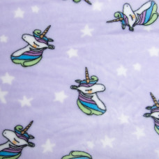 Тканина махрова Велсофт 140 см 280 г/м2 для халатів, піжам, пледів і покривал супер м'яка єдиноріг бузок