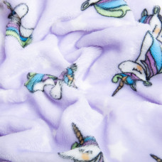 Тканина махрова Велсофт 140 см 280 г/м2 для халатів, піжам, пледів і покривал супер м'яка єдиноріг бузок