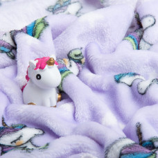 Тканина махрова Велсофт 140 см 280 г/м2 для халатів, піжам, пледів і покривал супер м'яка єдиноріг бузок