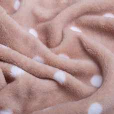 Тканина махрова Велсофт 140 см 280 г/м2 для халатів, піжам, пледів і покривал супер м'яка горошок