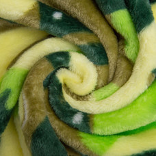 Тканина махрова Велсофт 140 см 280 г/м2 для халатів, піжам, пледів і покривал супер м'яка Діно салат