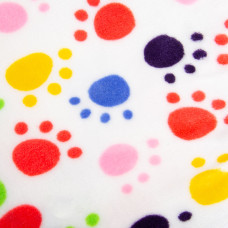 Тканина махрова Велсофт 140 см 280 г/м2 для халатів, піжам, пледів і покривал супер м'яка лапки білі