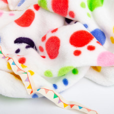 Тканина махрова Велсофт 140 см 280 г/м2 для халатів, піжам, пледів і покривал супер м'яка лапки білі