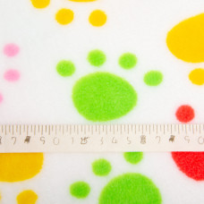 Тканина махрова Велсофт 140 см 280 г/м2 для халатів, піжам, пледів і покривал супер м'яка лапки білі